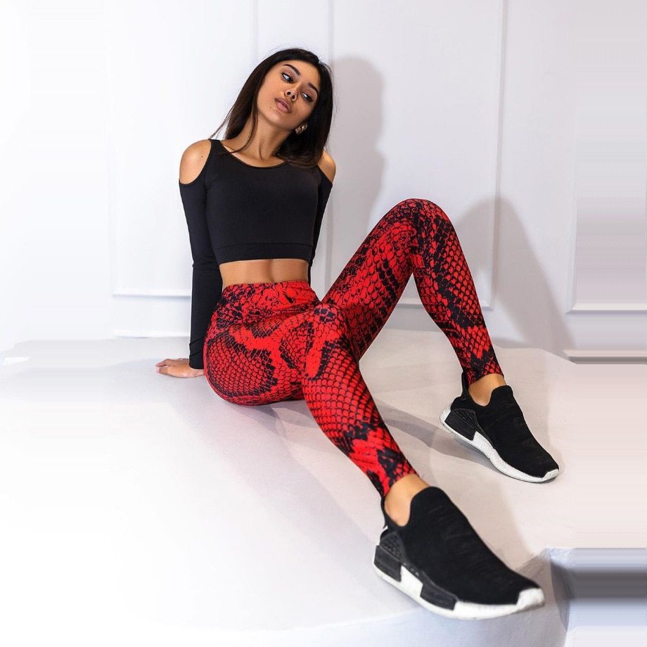 Women Snake Printed Fitness Sweatpants